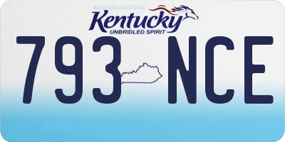 KY license plate 793NCE