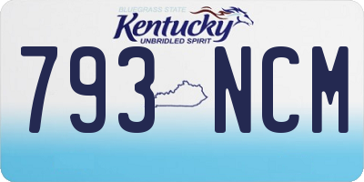 KY license plate 793NCM