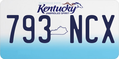 KY license plate 793NCX