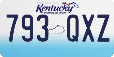 KY license plate 793QXZ