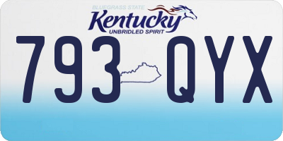 KY license plate 793QYX