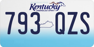 KY license plate 793QZS