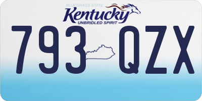 KY license plate 793QZX