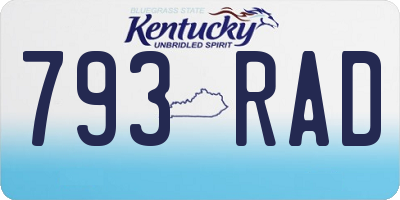 KY license plate 793RAD