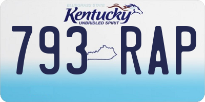 KY license plate 793RAP