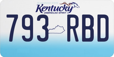 KY license plate 793RBD