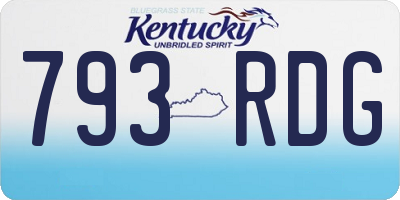 KY license plate 793RDG