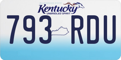 KY license plate 793RDU