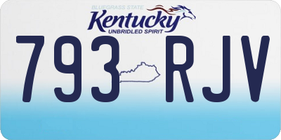 KY license plate 793RJV