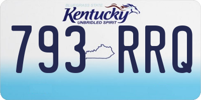 KY license plate 793RRQ