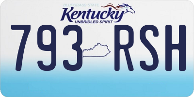 KY license plate 793RSH