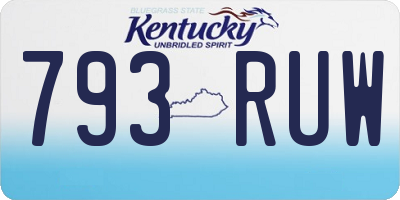 KY license plate 793RUW