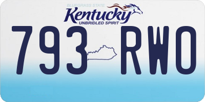 KY license plate 793RWO
