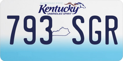 KY license plate 793SGR