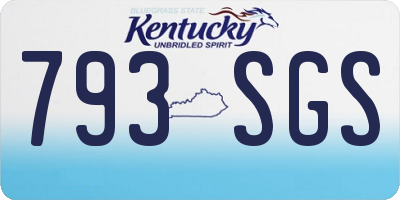 KY license plate 793SGS
