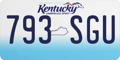 KY license plate 793SGU