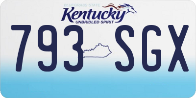 KY license plate 793SGX