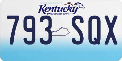 KY license plate 793SQX
