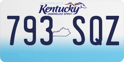 KY license plate 793SQZ