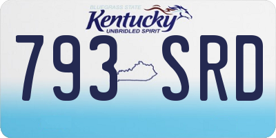 KY license plate 793SRD