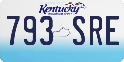KY license plate 793SRE
