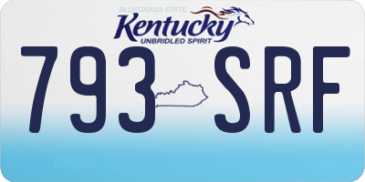 KY license plate 793SRF
