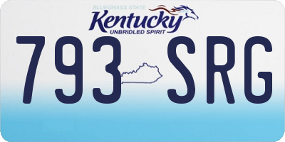 KY license plate 793SRG