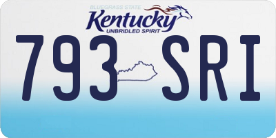 KY license plate 793SRI