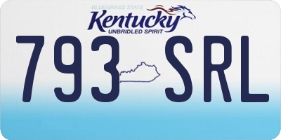 KY license plate 793SRL