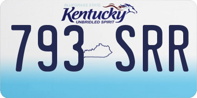 KY license plate 793SRR