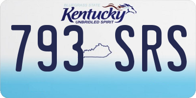 KY license plate 793SRS