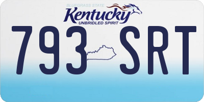 KY license plate 793SRT