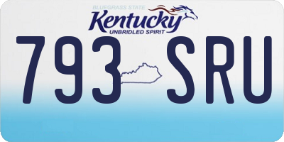 KY license plate 793SRU