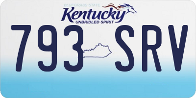 KY license plate 793SRV