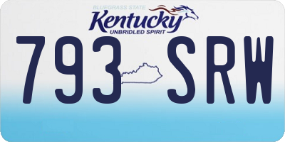 KY license plate 793SRW