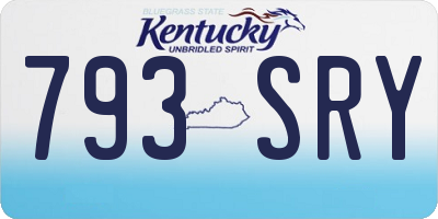 KY license plate 793SRY