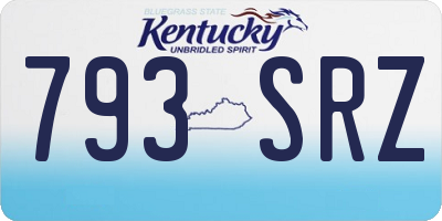 KY license plate 793SRZ