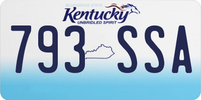 KY license plate 793SSA