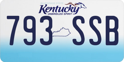 KY license plate 793SSB