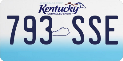 KY license plate 793SSE