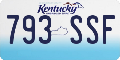 KY license plate 793SSF
