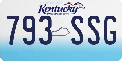 KY license plate 793SSG