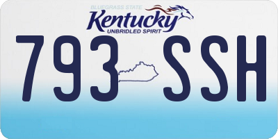 KY license plate 793SSH