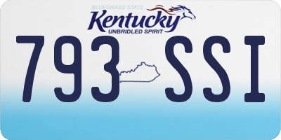 KY license plate 793SSI