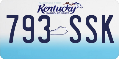 KY license plate 793SSK