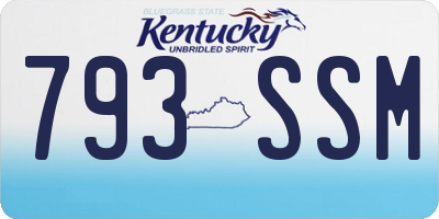 KY license plate 793SSM