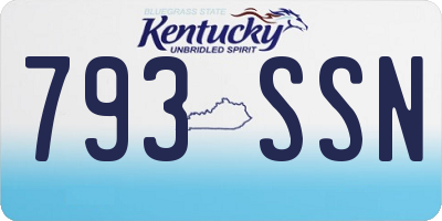 KY license plate 793SSN