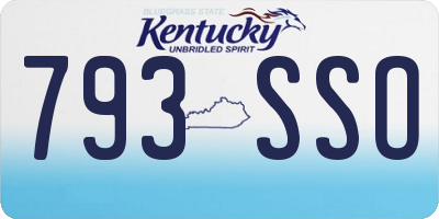 KY license plate 793SSO