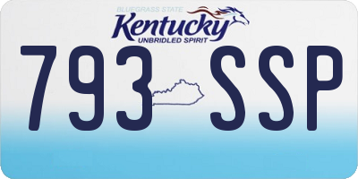 KY license plate 793SSP