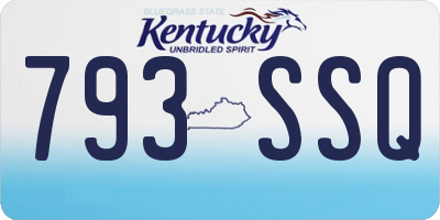 KY license plate 793SSQ